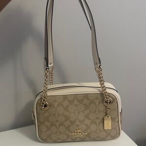 Coach Signature Beige Crossbody Bag Cammie shoulder bag